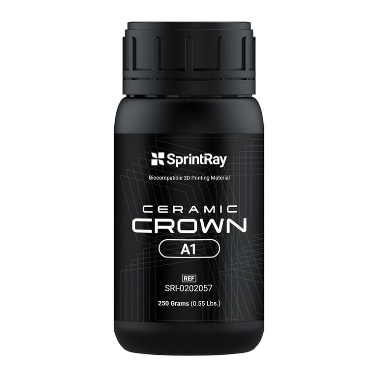 Sprintray Ceramic Crown Biocompatible 3D Printing Resin, Shade A1, 250gm Bottle, 1/Pk