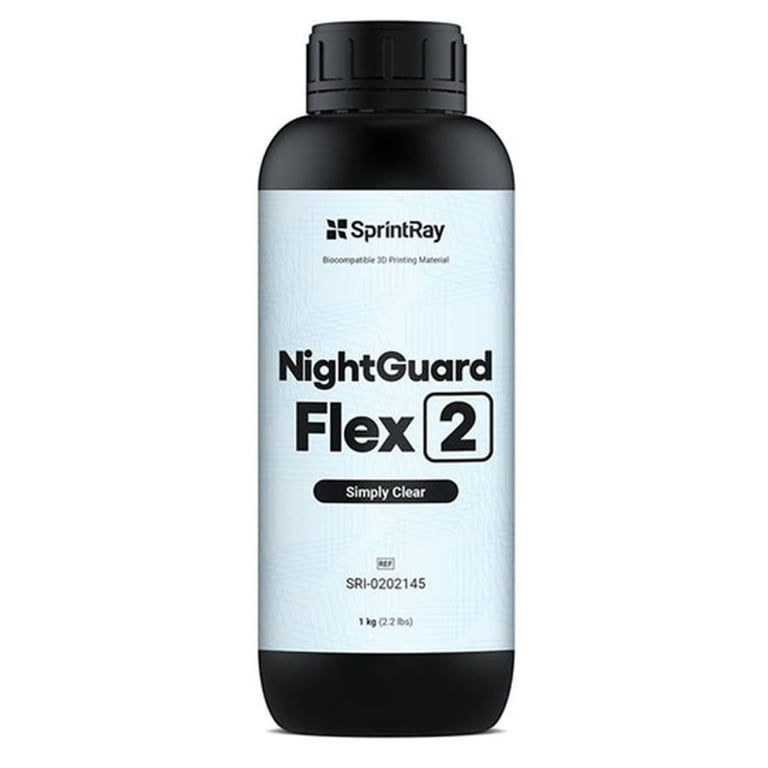 Sprintray Nightguard Flex Biocompatible 3D Printing Resin, Shade Clear, 1kg Bottle, 1/Pk