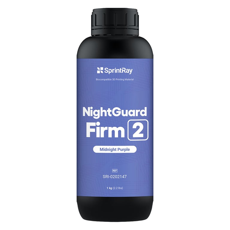 Sprintray Nightguard Firm 2 Biocompatible 3D Printing Resin, Shade Midnight Purple, 1kg Bottle