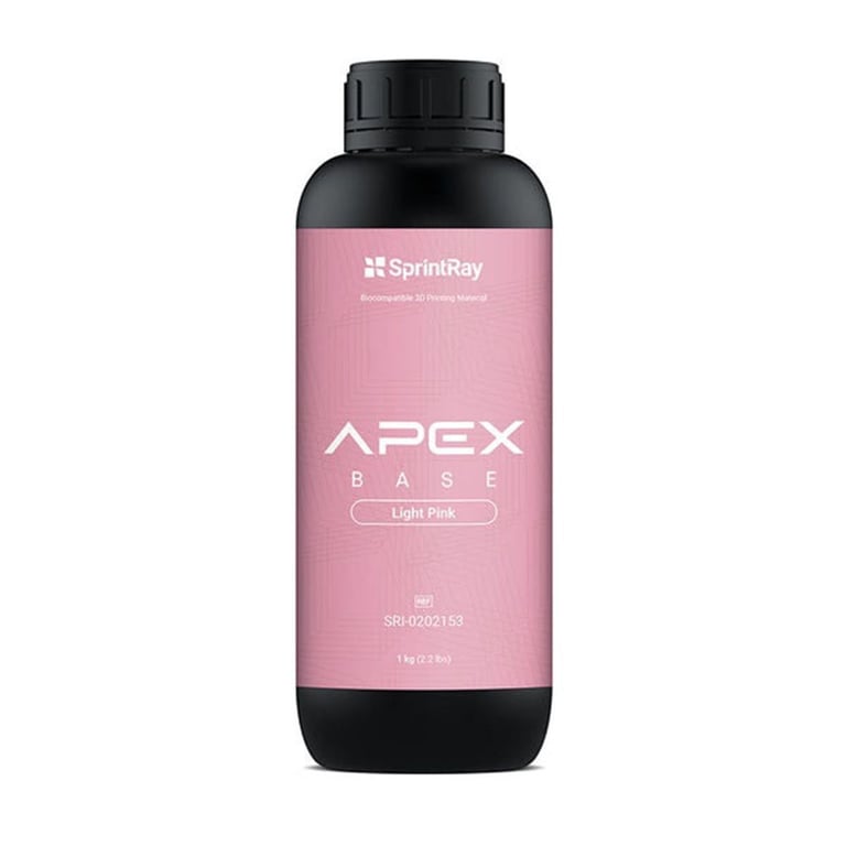 Sprintray Apex Flex 3D Printing Resin, Denture Base, Light Pink, 1kg Bottle, 1/Pk