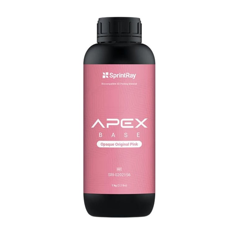 Sprintray Apex Flex 3D Printing Resin, Denture Base, Opaque Original Pink, 1kg Bottle, 1/Pk
