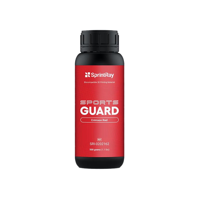 Sprintray SportsGuard Biocompatible 3D Printing Resin, Shade Crimson Red, 500g Bottle, 1/Pk
