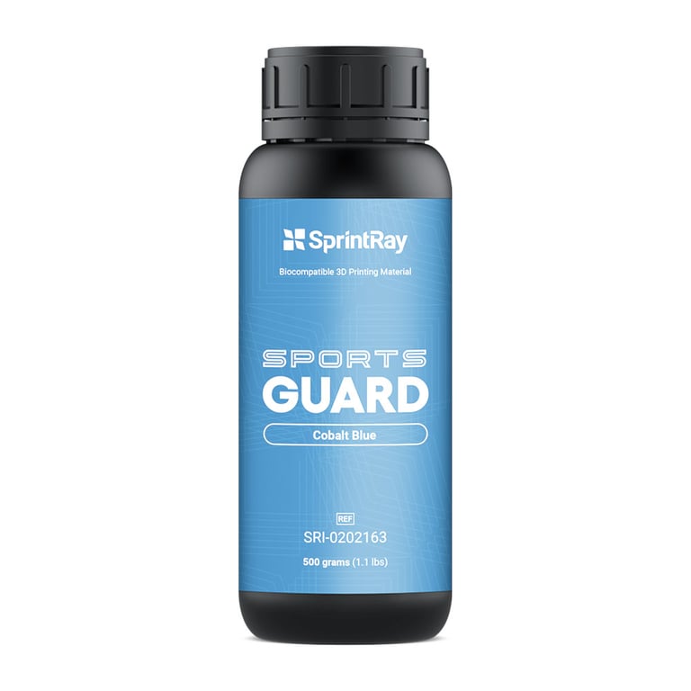 Sprintray SportsGuard Biocompatible 3D Printing Resin, Shade Coblat Blue, 500g Bottle, 1/Pk