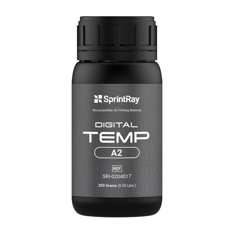 Sprintray Digital Temp Biocompatible 3D Printing Resin, Shade A2, 250gm Bottle, 1/Pk
