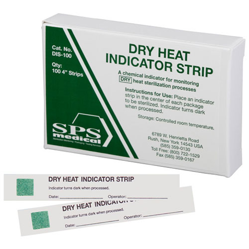 SPS Medical Dry Heat Indicator Strip 4" 100/Bx. A chemical indicator for monitoring DRY heat