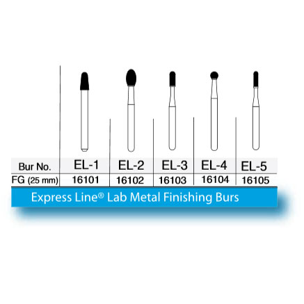 Express Line Lab Metal Finishing Bur FG EL3 10/Pk