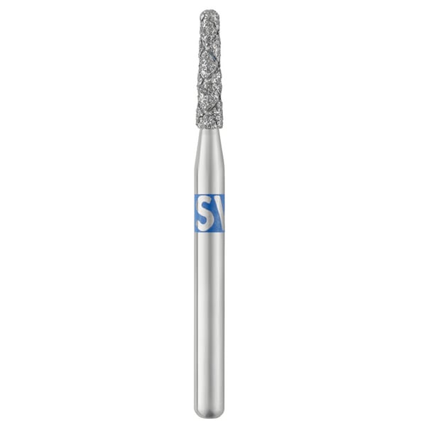 Piranha 2X FG #855.014 Round End Taper, Turbo Double Cut, Single Use Diamond Bur. Package of 5 Burs