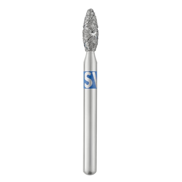 Piranha 2X FG #868.024 Flame Shaped, Turbo Double Action, Single Use Diamond Bur. Package of 5 Burs