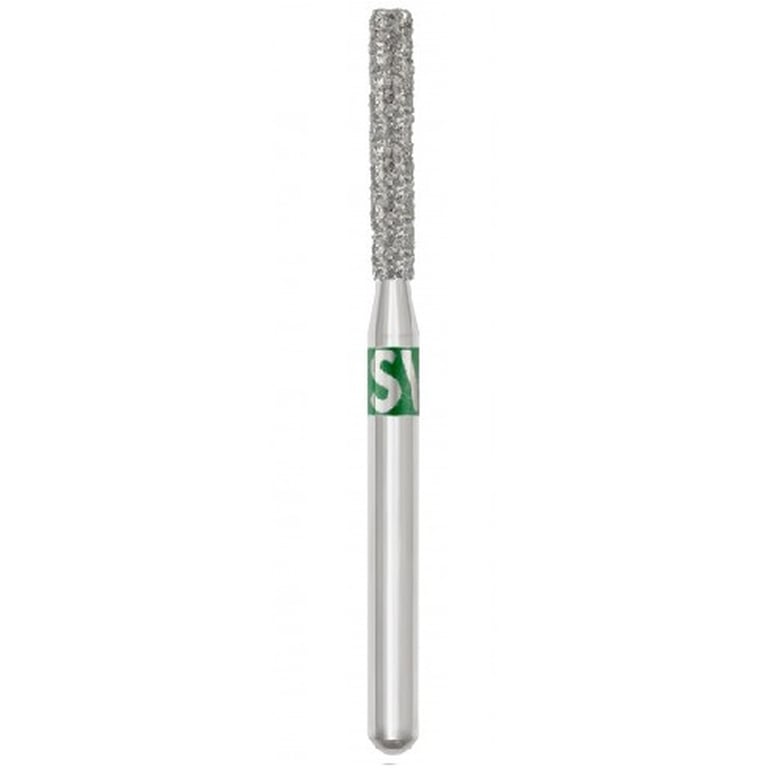 Piranha Diamonds FG #837.012 Coarse Grit, Long Flat End Cylinder, Single Use Diamond Bur. Package