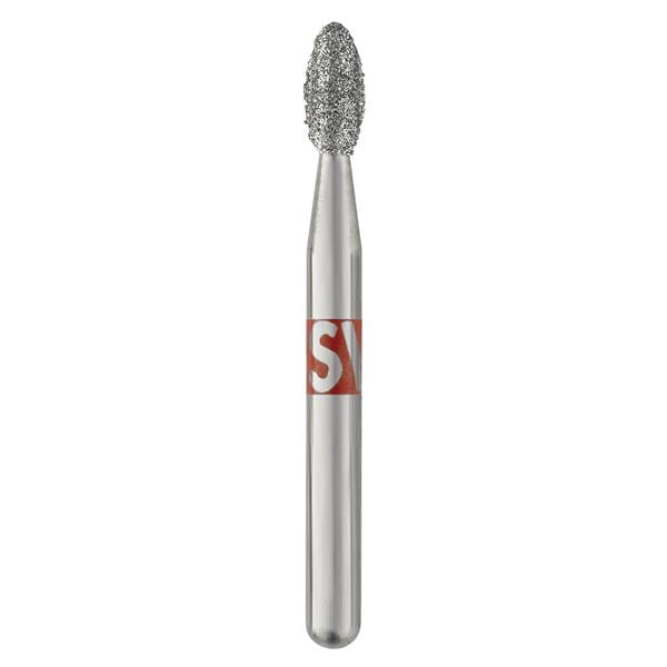 Piranha Diamonds FG #379.018 Fine Grit, Football Shaped, Single Use Diamond Bur. Package of 25 Burs