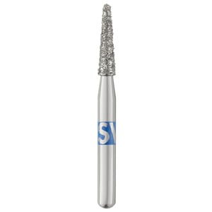 Piranha Diamonds FG #856.016 Medium Grit, Round End Taper, Single Use Diamond Bur. Package of 25