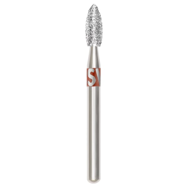 Piranha Diamonds FG #368.020 Fine Grit, Pointed Football Shaped, Single Use Diamond Bur. Package