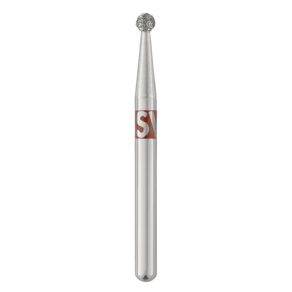 Piranha Diamonds FG #801.014 Fine Grit, Round Shaped, Single Use Diamond Bur. Package of 25 Burs