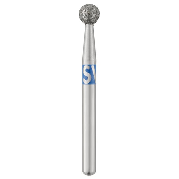 Piranha Diamonds FG #801.023 Medium Grit, Round Shaped, Single Use Diamond Bur. Package of 25 Burs