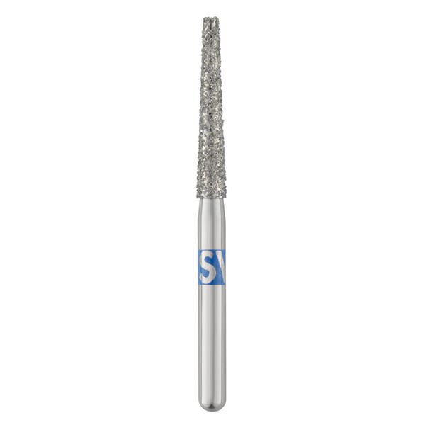 Piranha Diamonds FG #848.018 S (Short Shank) Medium Grit, Flat End Taper, Single Use Diamond Bur