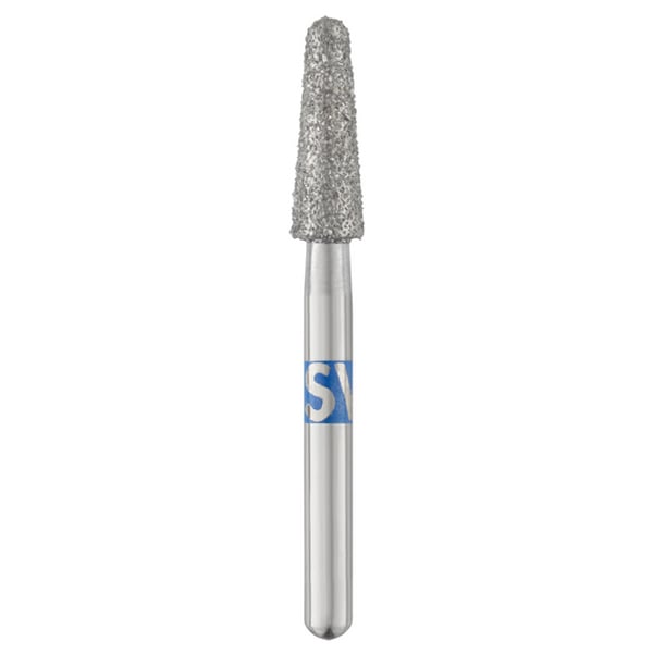 Piranha Diamonds FG #855.025 SS (Short Shank) Medium Grit, Round End Taper, Single Use Diamond