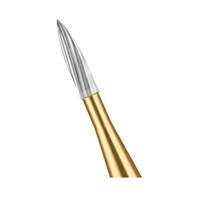 TriRockDental FG #7902 12 Blade Needle T&F Bur, 10/Pk