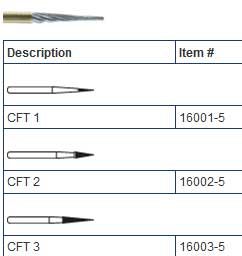 SS White FG CFT1 12 Blade Tapered Fissure T&F Bur