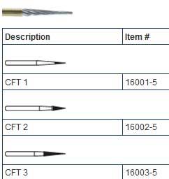 SS White FG CFT2 12 Blade Tapered Fissure T&F Bur