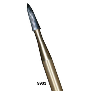 SS White FG #9903 30 blade needle shaped finishing bur, package of 5