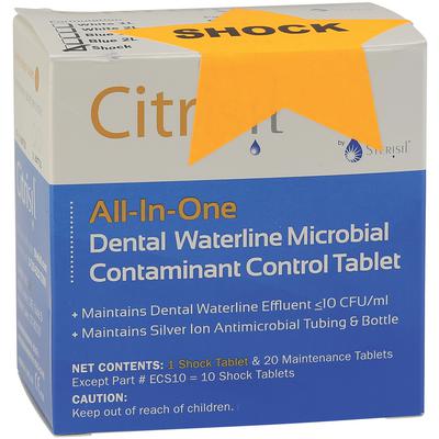 CitriSil Shock Tablets 20/Box. Dental Waterline Microbial Contaminant Control Tablets