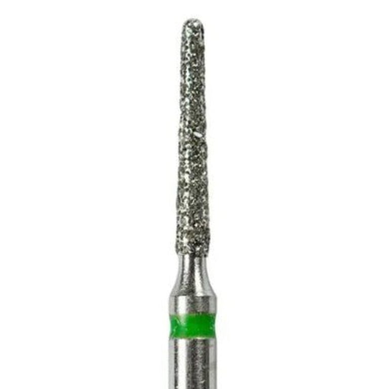 Tempo FG #856.012 Coarse Grit Round End Taper Diamond Bur, Single Use, Sterile, 25/Pk. Head size