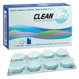 Cleanlets Ultrasonic Cleaning Tablets 32/Bx. General Purpose, 1 tablet makes 1 gallon