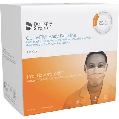 Com-Fit Easy Breathe Tie-On Procedural Mask, Blue, 40/Bx. PFE 97% at 0.1 micron, Differential