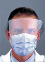 Com-Fit Earloop with Shield - Blue, 25/Bx. Super High Filtration Fluid Resistant Mask with Antifog
