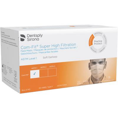 Com-Fit ComFit Super High Filtration Fluid Resistant Mask, Blue Ear-Loop with Antifog Foam Strip