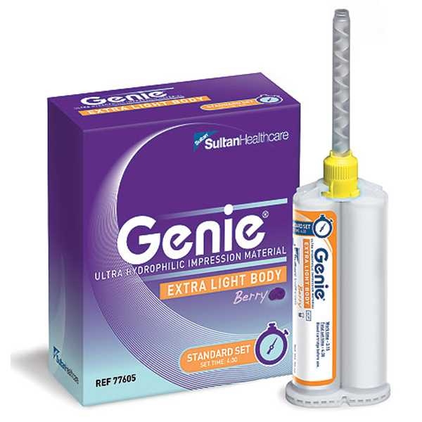Genie VPS Impression Material - Extra-Light Body, Rapid Set, Berry Flavor (Yellow), 2 - 50 mL