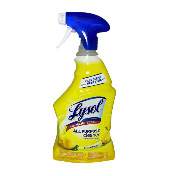 Lysol AllPurpose Cleaner. Lemon Breeze, 22 oz Spray Bottle. Cleans Net32