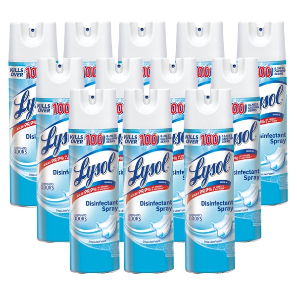 Lysol Disinfectant Spray, Crisp Linen Scent, Case