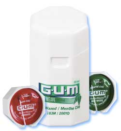 GUM ButlerWeave Waxed Mint Dental Floss, Box of 144 Dispensers, 12 yard of Floss Each