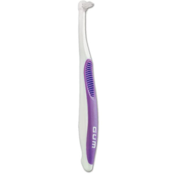 GUM End Tuft Toothbrush, Tapered Trim, 3 Rows, 7 Tufts, Small Head, Box of 12 Toothbrushes
