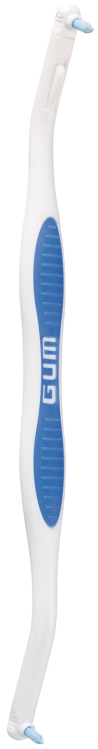 GUM Sulcus Brush Snap-Ons, dual end starter kit. kit contains: 1 handle preloaded with 2 sulcus