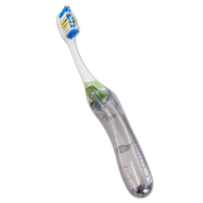 GUM Travel Toothbrush with Soft Dome Trim Bristles 12/Pk. Antibacterial Bristles. Folding