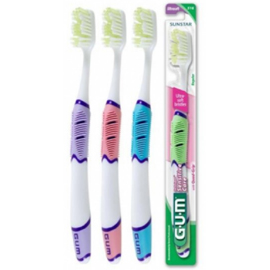 Technique GUM Adult Toothbrush Full Head, Sensitive Bristles with Patented Quad-Grip 12/Pk