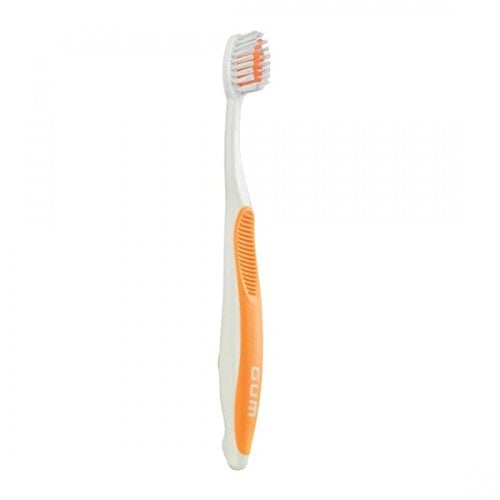 GUM Ortho Toothbrush with Soft V-Trim Bristles, 4 Rows, 34 Tufts, Box of 12 Toothbrushes
