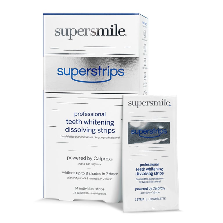 SuperSmile Superstrips Professional Whitening Dissolving Strips, 14/Box. Convenient and easy