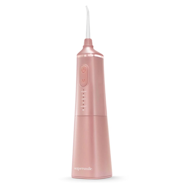 SuperSmile Zina Water Flosser, Rose Gold, 1/Pk. Improves gum health by removing particles, plaque