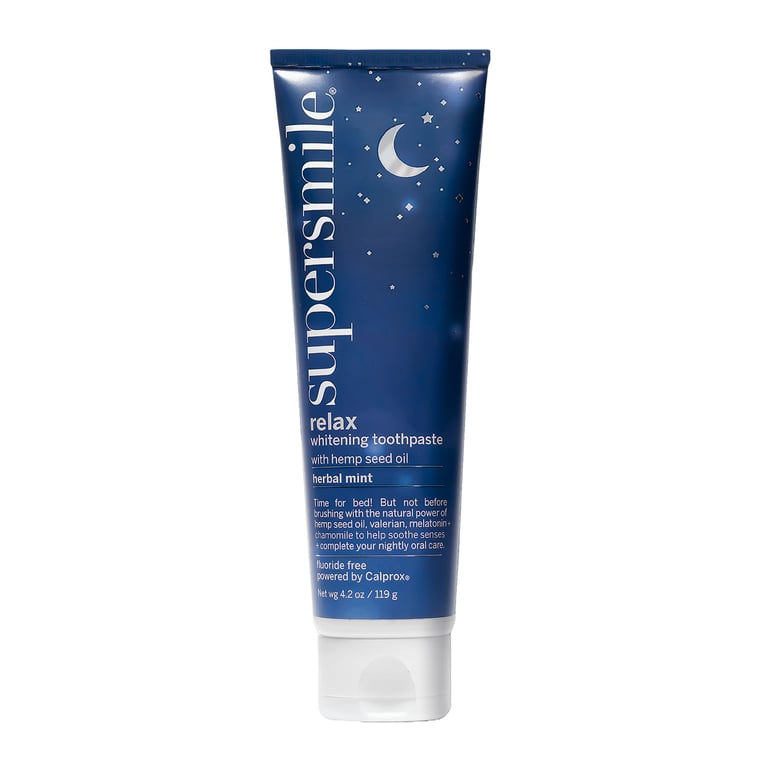 SuperSmile Fluoride-Free Relax Hemp Professional Whitening Toothpaste, Herbal Mint, 4.2Oz. Tube