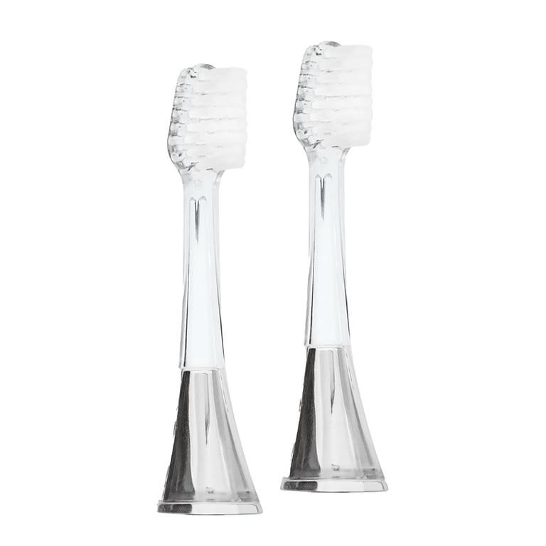 SuperSmile Zina45 Sonic Pulse Electric Toothbrush Replacement Heads, Silver, 2/Pk. Features