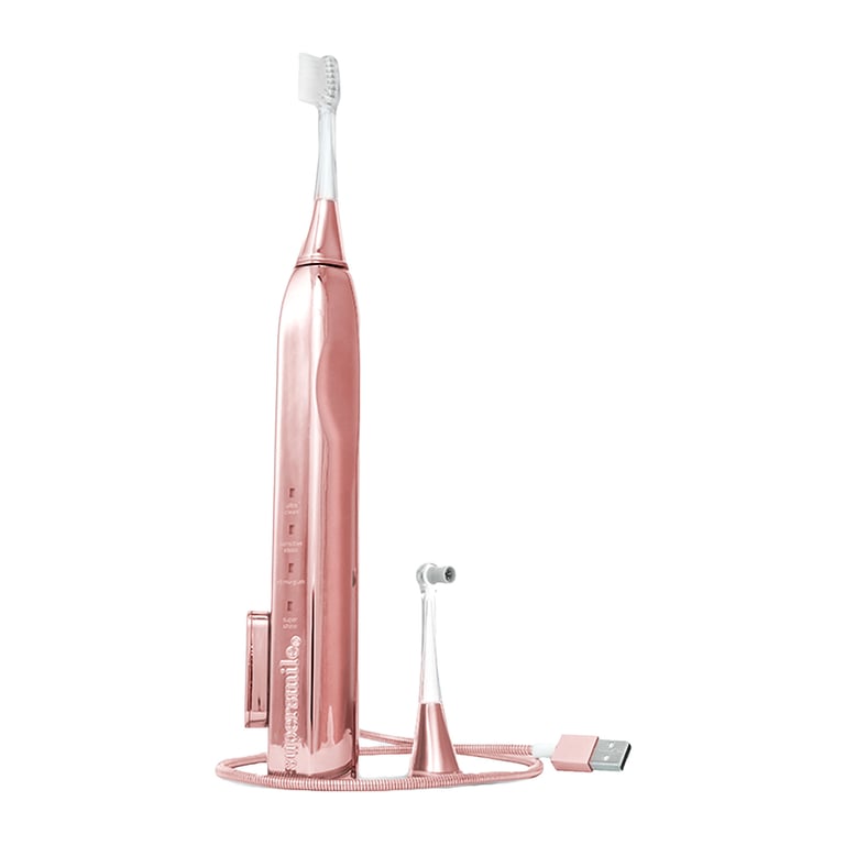 SuperSmile Zina45 Sonic Pulse Electric Toothbrush, Rose Gold, Single Kit. Includes: patented 45°
