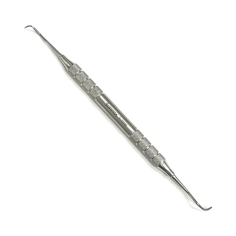 SUPPRA Double-ended 204 Series Hygienist Scaler, Fine, 5/16" Stainless Steel Handle, 1/Pk. Curved