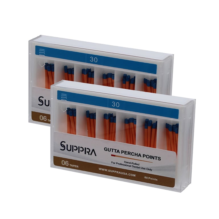 SUPPRA Gutta Percha Endodontic Points, #30 0.06 Taper, Blue, 60/Pk. Designed with ISO standardized