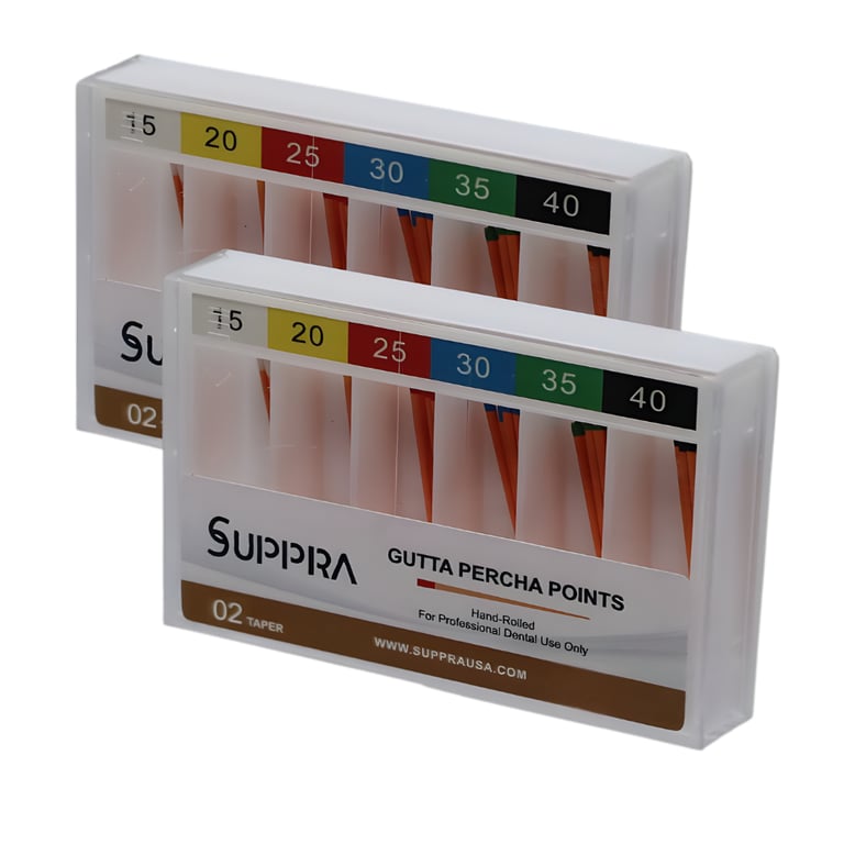 SUPPRA Gutta Percha Endodontic Points, Regular #15 - 40 0.02 Taper, Asst, 120/Pk. Designed