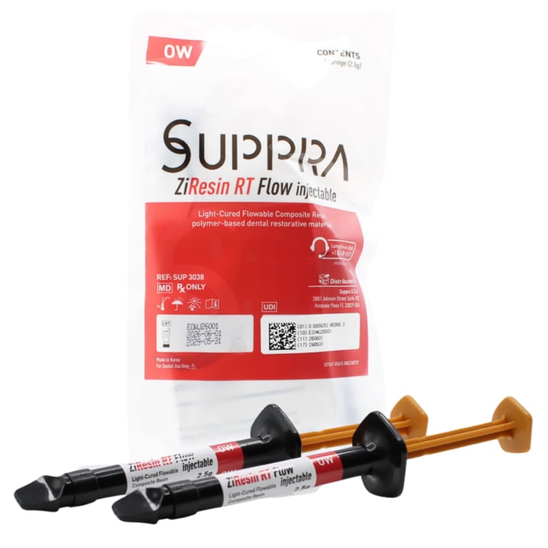 ZIResin RT Injectable Light-Cure Flowable Composite, Shade OW, 2.5g, 2/Pk. Stacks and holds its