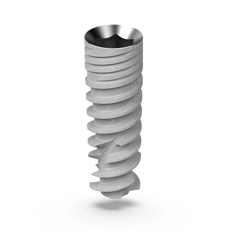 Surcam S-Type Implant, 3.3 x 10.0 mm, 2.43 mm Internal Hex, 1/Pk. Includes abutment screw