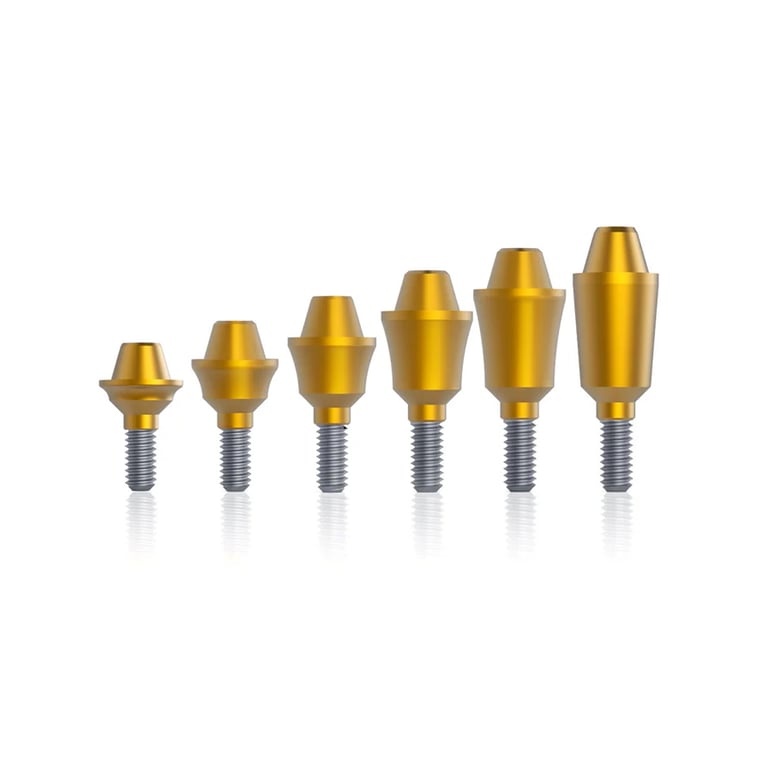 Surcam UNF 1-72 Thread (Cone), Internal Hex Figure 1 Tray Multi Unit Kit. Includes 24 angular MU